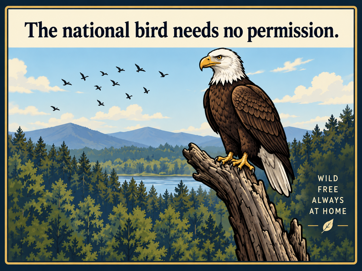 Panel 4: The national bird needs no permission.